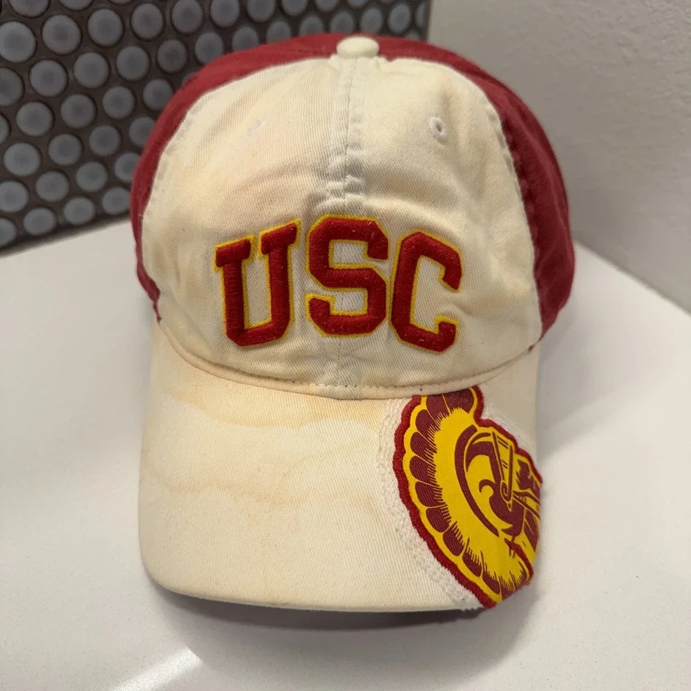 Vintage‎ USC Trojans Hat Cap SC Logo Fitted Medium Southern Cal Red Yellow